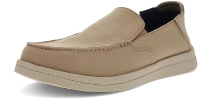 DOCKERS Mens Wiley Classic Lightweight Twill Casual Slip-On Loafer Shoe, Khaki, 9.5 M