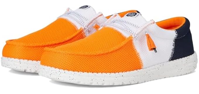 Hey Dude Men Wally Tri Varsity Mesh Orange/White 12 Medium