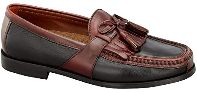 Johnston & Murphy Men's Aragon II Kiltie Tassel Black Smooth/Antique Mahogany Waxed 13 M US