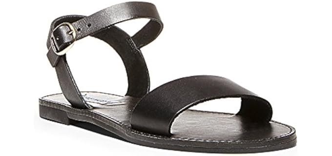 Steve Madden Women's Donddi Dress Sandal, Black Leather, 9.5 M US