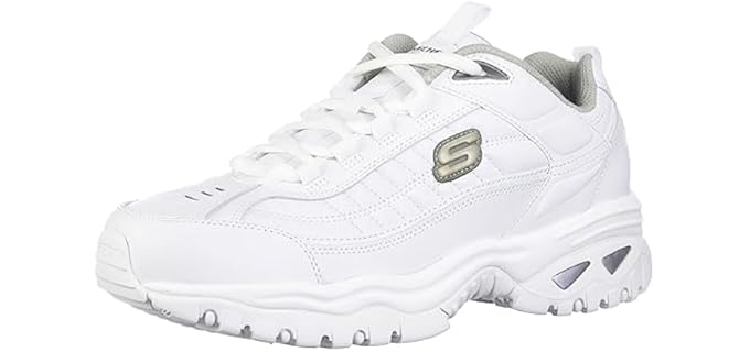 Skechers Men's Energy Afterburn Lace-Up Sneaker, White, 6.5 Wide